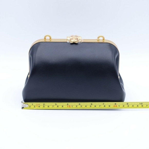 NEW Tory Burch Women's Cleo Small Leather Bag 74139-001 Black/Gold $598 MSRP - Picture 6 of 11